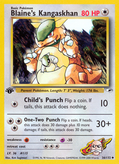 Blaine's Kangaskhan #36 Blaine's Kangaskhan - Gym Heroes - #36 - Pokemon TCG card