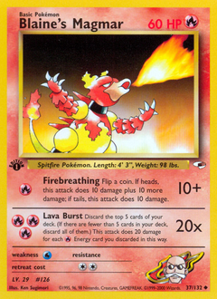 Blaine's Magmar #37 Blaine's Magmar - Gym Heroes - #37 - Pokemon TCG card