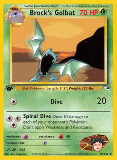 Brock's Golbat - Gym Heroes - #39 - Pokemon TCG card