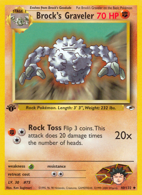 Brock's Graveler - Gym Heroes - #40 - Pokemon TCG card
