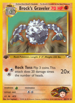 Brock's Graveler #40 Brock's Graveler - Gym Heroes - #40 - Pokemon TCG card