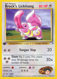 Brock's Lickitung #41 Brock's Lickitung - Gym Heroes - #41 - Pokemon TCG card