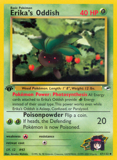 Erika's Oddish #47 Erika's Oddish - Gym Heroes - #47 - Pokemon TCG card