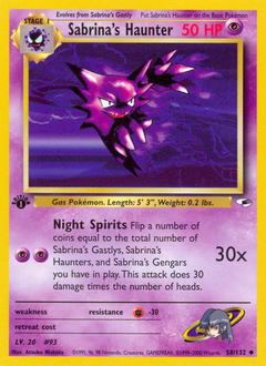 Sabrina's Haunter #58 Sabrina's Haunter - Gym Heroes - #58 - Pokemon TCG card