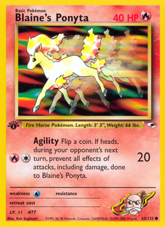 Blaine's Ponyta #63 Blaine's Ponyta - Gym Heroes - #63 - Pokemon TCG card