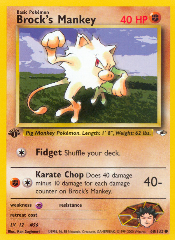 Brock's Mankey - Gym Heroes - #68 - Pokemon TCG card