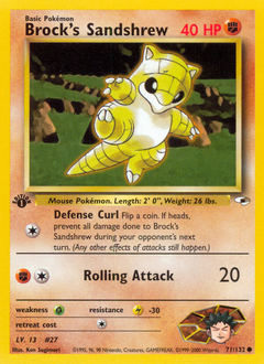 Brock's Sandshrew #71 Brock's Sandshrew - Gym Heroes - #71 - Pokemon TCG card