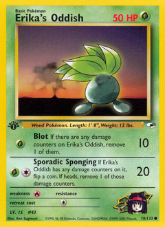 Erika's Oddish #78 Erika's Oddish - Gym Heroes - #78 - Pokemon TCG card