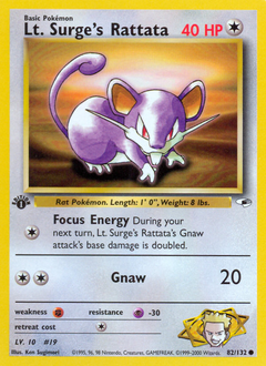 Lt. Surge's Rattata - Gym Heroes - #82 - Pokemon TCG card
