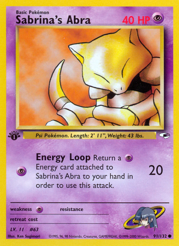 Sabrina's Abra - Gym Heroes - #91 - Pokemon TCG card