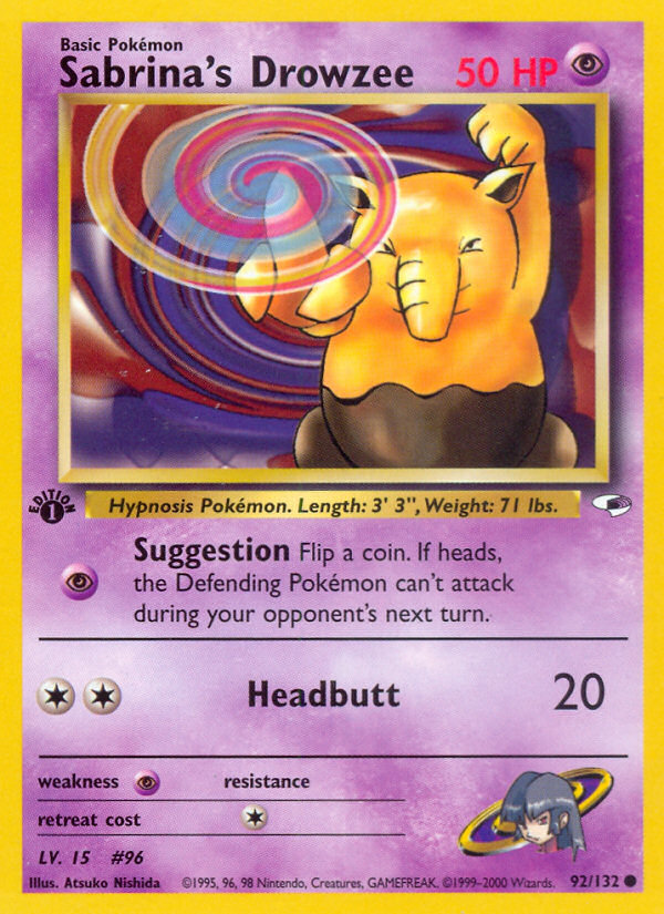 Sabrina's Drowzee - Gym Heroes - #92 - Pokemon TCG card