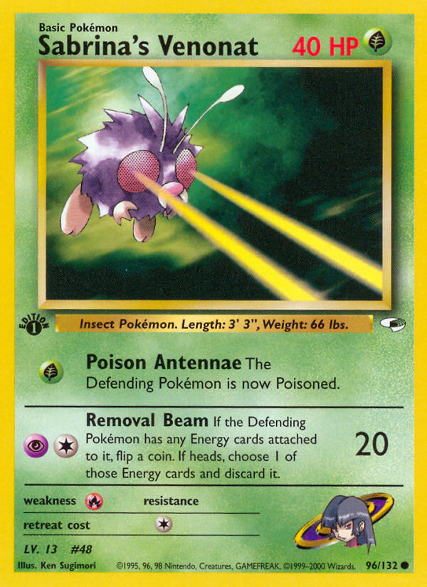 Sabrina's Venonat - Gym Heroes - #96 - Pokemon TCG card
