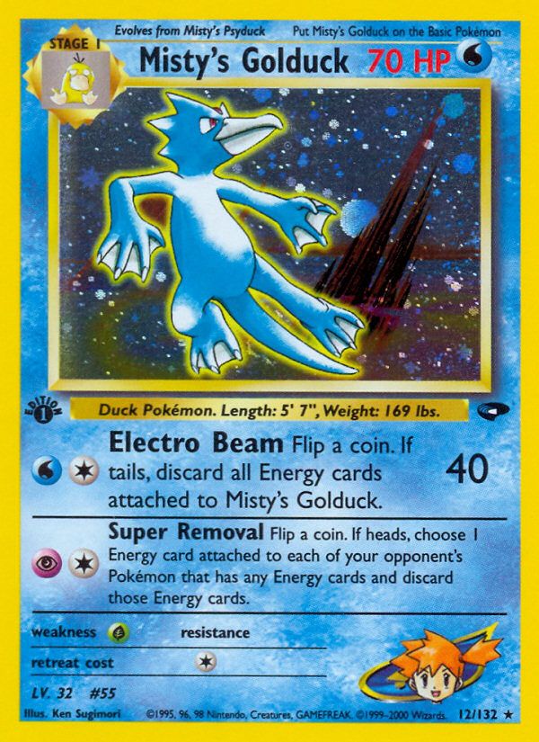 Misty's Golduck - Gym Challenge - #12 - Pokemon TCG card