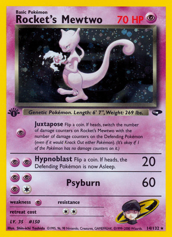 Rocket's Mewtwo - Gym Challenge - #14 - Pokemon TCG card