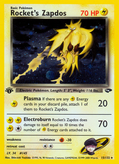 Rocket's Zapdos #15 Rocket's Zapdos - Gym Challenge - #15 - Pokemon TCG card