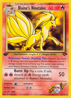 Blaine's Ninetales - Gym Challenge - #21 - Pokemon TCG card