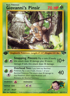 Giovanni's Pinsir #24 Giovanni's Pinsir - Gym Challenge - #24 - Pokemon TCG card