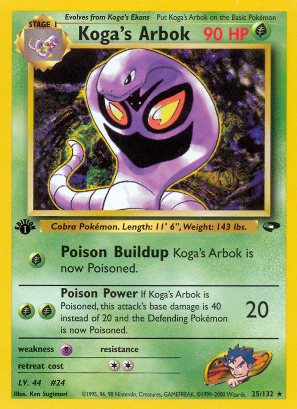 Koga's Arbok - Gym Challenge - #25 - Pokemon TCG card