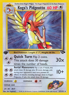 Koga's Pidgeotto - Gym Challenge - #27 - Pokemon TCG card