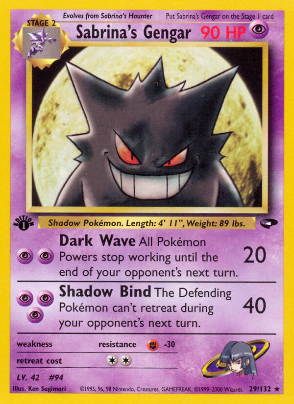 Sabrina's Gengar - Gym Challenge - #29 - Pokemon TCG card