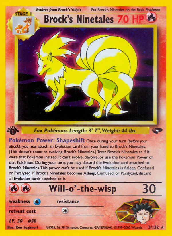 Brock's Ninetales - Gym Challenge - #3 - Pokemon TCG card