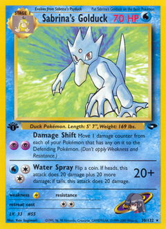 Sabrina's Golduck - Gym Challenge - #30 - Pokemon TCG card