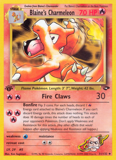 Blaine's Charmeleon - Gym Challenge - #31 - Pokemon TCG card
