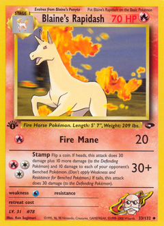 Blaine's Rapidash #33 Blaine's Rapidash - Gym Challenge - #33 - Pokemon TCG card