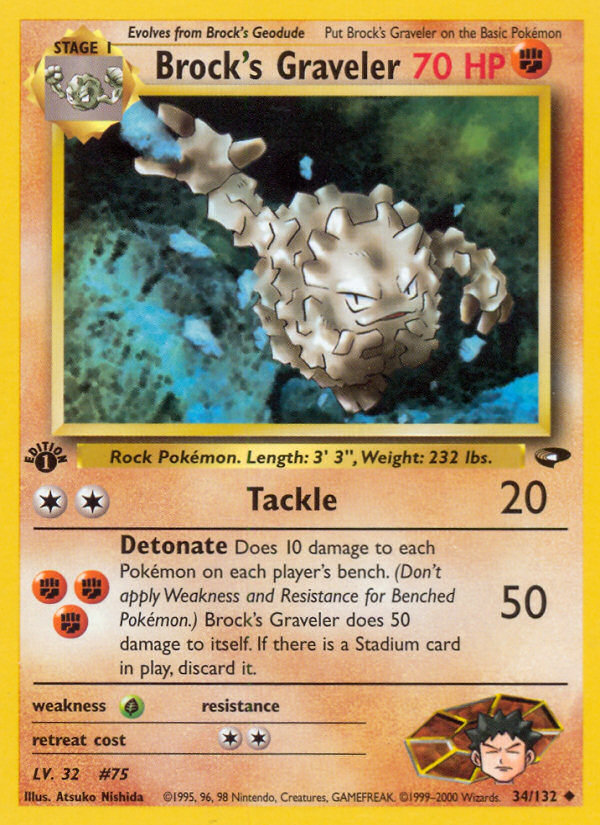 Brock's Graveler - Gym Challenge - #34 - Pokemon TCG card