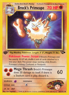 Brock's Primeape - Gym Challenge - #35 - Pokemon TCG card