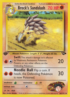 Brock's Sandslash #36 Brock's Sandslash - Gym Challenge - #36 - Pokemon TCG card