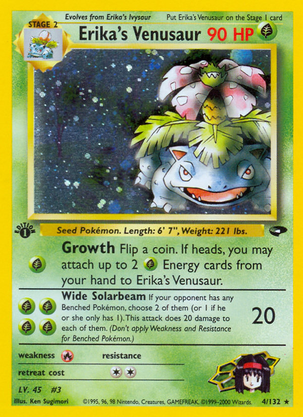 Erika's Venusaur - Gym Challenge - #4 - Pokemon TCG card