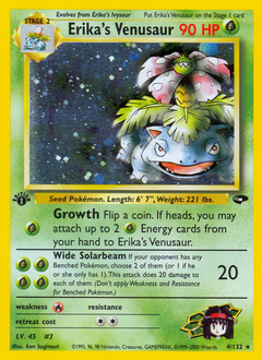 Erika's Venusaur #4 Erika's Venusaur - Gym Challenge - #4 - Pokemon TCG card