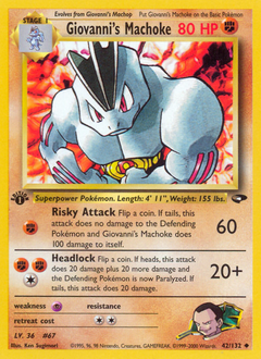 Giovanni's Machoke - Gym Challenge - #42 - Pokemon TCG card