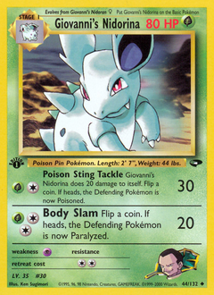 Giovanni's Nidorina - Gym Challenge - #44 - Pokemon TCG card