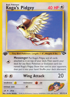 Koga's Pidgey #49 Koga's Pidgey - Gym Challenge - #49 - Pokemon TCG card