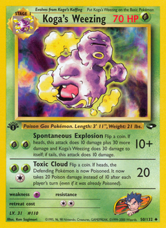 Koga's Weezing #50 Koga's Weezing - Gym Challenge - #50 - Pokemon TCG card