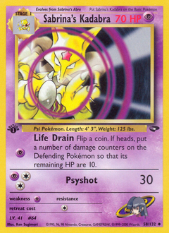 Sabrina's Kadabra #58 Sabrina's Kadabra - Gym Challenge - #58 - Pokemon TCG card