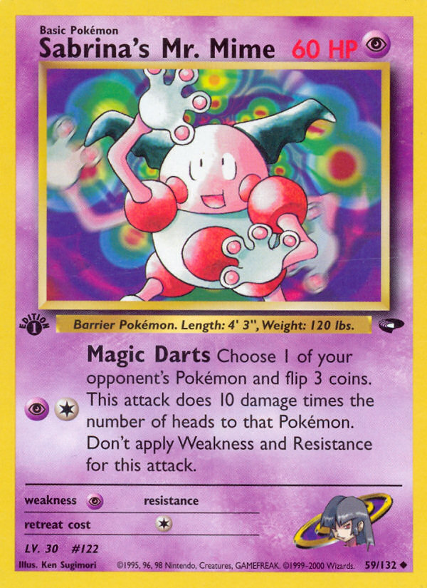 Sabrina's Mr. Mime - Gym Challenge - #59 - Pokemon TCG card
