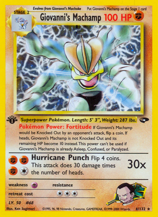 Giovanni's Machamp - Gym Challenge - #6 - Pokemon TCG card