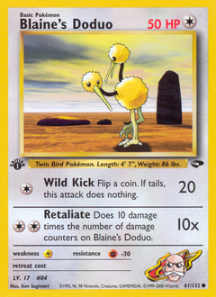 Blaine's Doduo - Gym Challenge - #61 - Pokemon TCG card