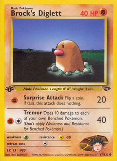 Brock's Diglett - Gym Challenge - #67 - Pokemon TCG card