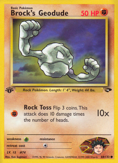 Brock's Geodude #68 Brock's Geodude - Gym Challenge - #68 - Pokemon TCG card