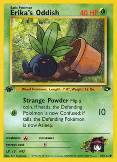 Erika's Oddish #70 Erika's Oddish - Gym Challenge - #70 - Pokemon TCG card