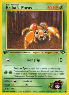 Erika's Paras #71 Erika's Paras - Gym Challenge - #71 - Pokemon TCG card
