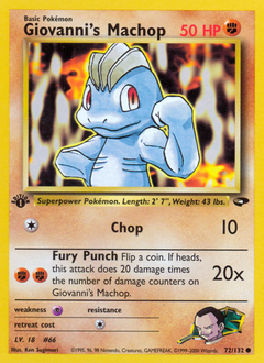 Giovanni's Machop #72 Giovanni's Machop - Gym Challenge - #72 - Pokemon TCG card