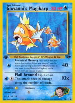 Giovanni's Magikarp #73 Giovanni's Magikarp - Gym Challenge - #73 - Pokemon TCG card
