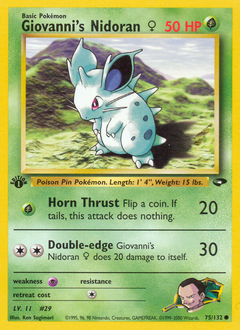 Giovanni's Nidoran ♀ - Gym Challenge - #75 - Pokemon TCG card