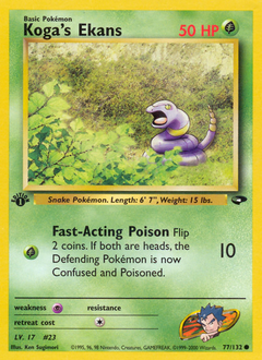 Koga's Ekans #77 Koga's Ekans - Gym Challenge - #77 - Pokemon TCG card