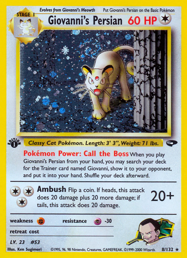 Giovanni's Persian - Gym Challenge - #8 - Pokemon TCG card